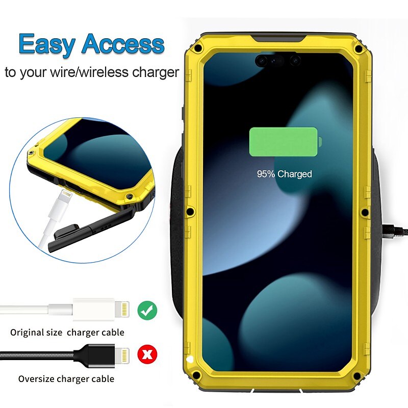 телефон Кейс для Назначение iPhone i16 15 14 Pro Max Plus 16e 13 12 Pro Max Mini Водонепроницаемый кейс Съемный с ремешком Защита от удара pet Алюминиевый сплав Силикон 2025 - $36.99 –P5