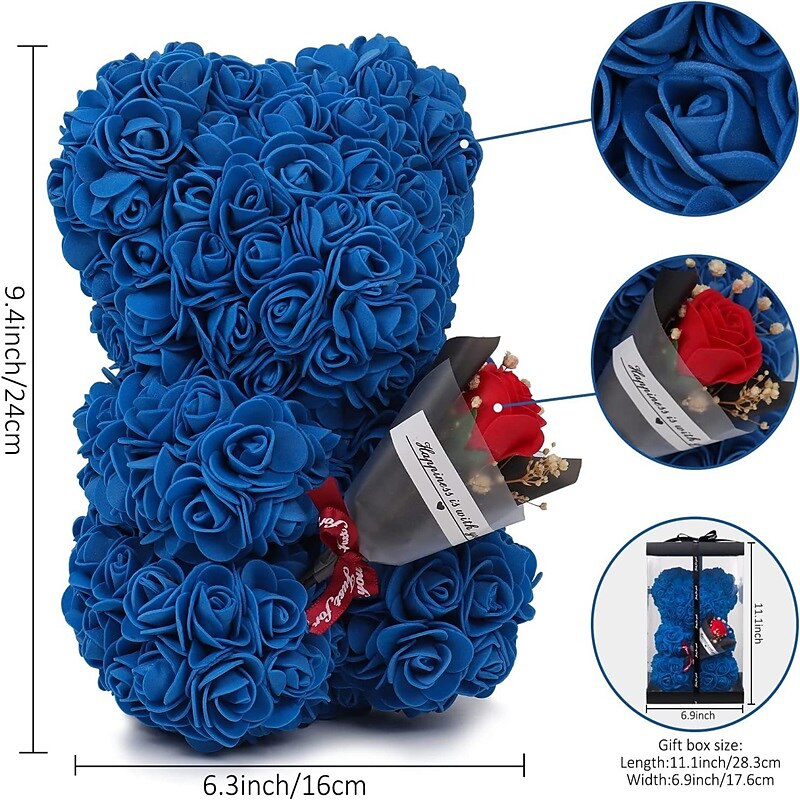 Christmas Gifts for Women Mom Her, Women's Day Gifts TEDDY Day Rose Eternal Flower Valentine's Day Birthday Gift to Girlfriend Rose Bear with Flower Gift Flower Mother's Day Gifts for MoM 2026 - $83.99 –P9
