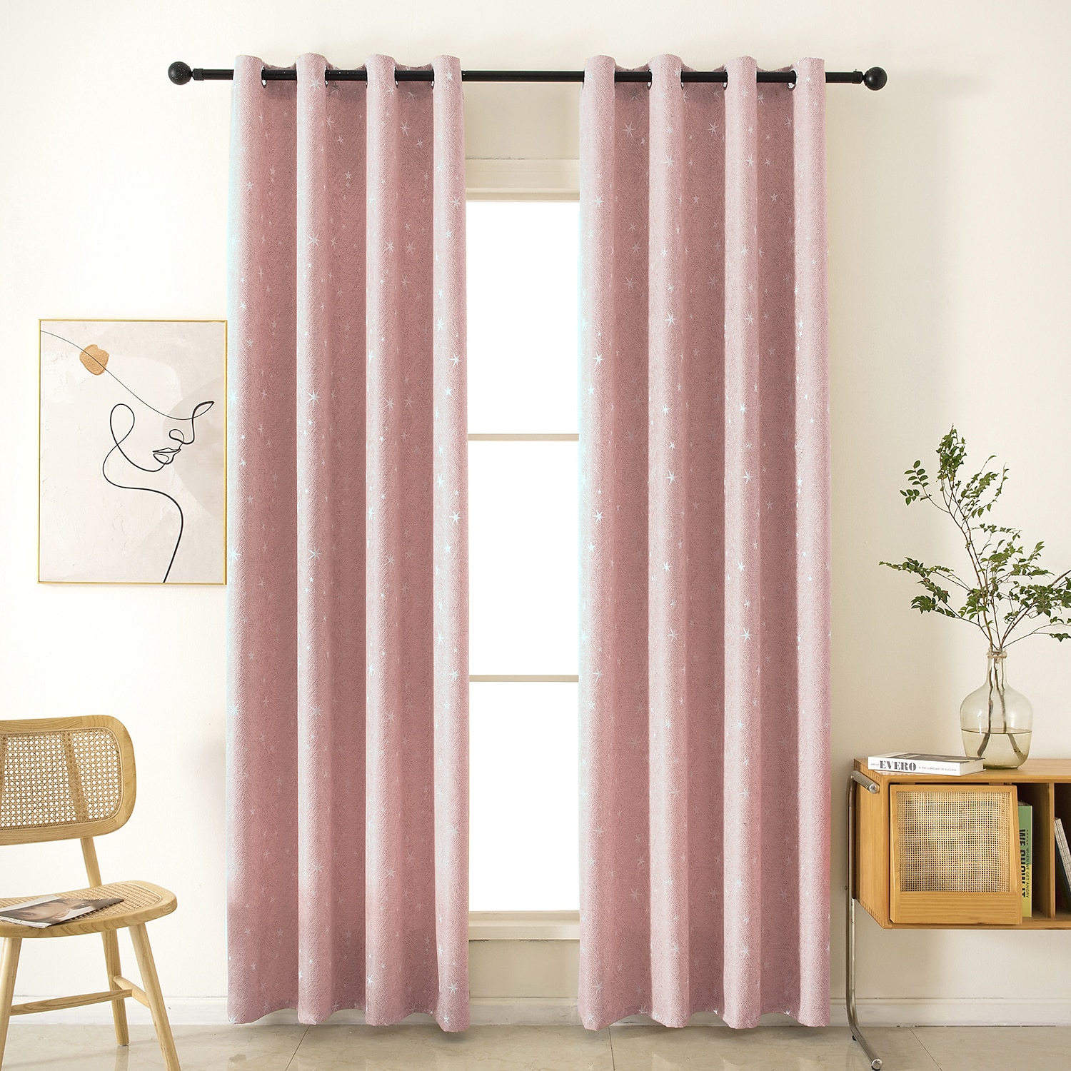 tende oscuranti per la camera da letto dei bambini tende a stella scintillanti color argento con isolamento termico per ragazzi e ragazze con occhiello antico trattamento finestra superiore tende a 1 del 2025 a $21.99 –P6