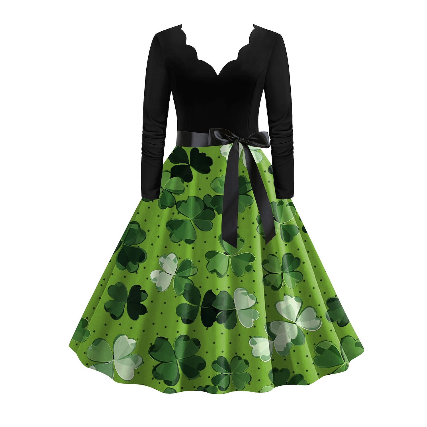 1950er Vintage inspiriert Cocktailkleid Knielang Kleid A-Linie Kleid Teekleid A-Linie Damen St. Patrick's Day Heimkehr Alltagskleidung Junggesellinnenabschiedsparty Teenager Erwachsene Kleid 2025 - $26.99 –P12