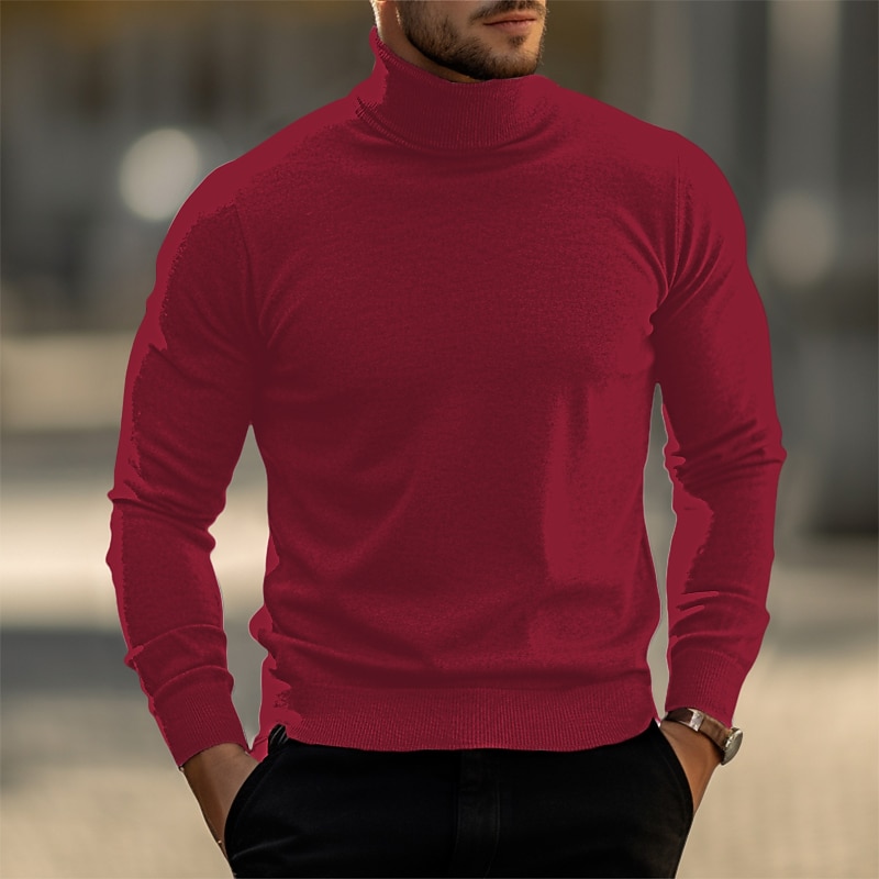 Per uomo Maglione di Natale Maglioni di Natale Dolcevita Maglione per le feste Maglione A Coste Maglia Top Regolari Lavorato a maglia Base Semplice Dolcevita Tenere al Caldo Moderno Contemporaneo del 2026 a $20.99 –P11