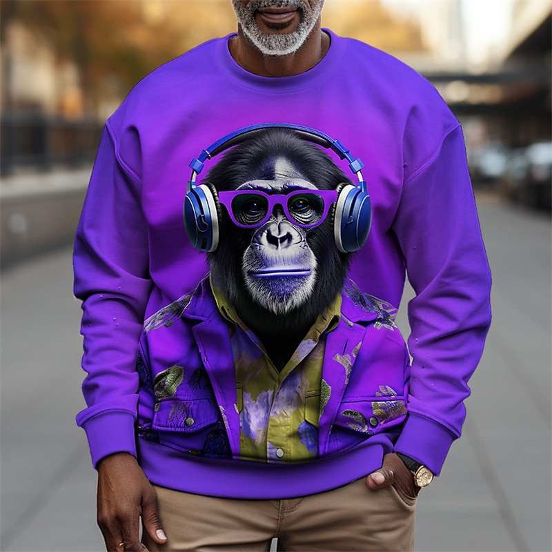Per uomo Grafico Orangutan Felpe Felpa da golf Manica Lunga Felpa Girocollo Moda Quotidiano Casual Stampa 3D Vacanza Ferie Uscire Stampato Primavera & Autunno del 2026 a $30.99 –P4