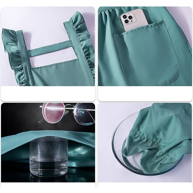 grembiule, cucina, cucina domestica, speciale tessuto impermeabile e resistente all'olio a doppio strato, grazioso grembiule da donna in stile principessa del 2025 a $10.99 –P8