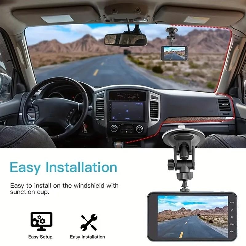 2025年 4 インチダッシュカム 1080p 車 dvr カメラタッチスクリーンデュアルレンズビデオレコーダーサイクル録画ビデオ wifi ドライブレコーダー コレクション – $71.99 –P5