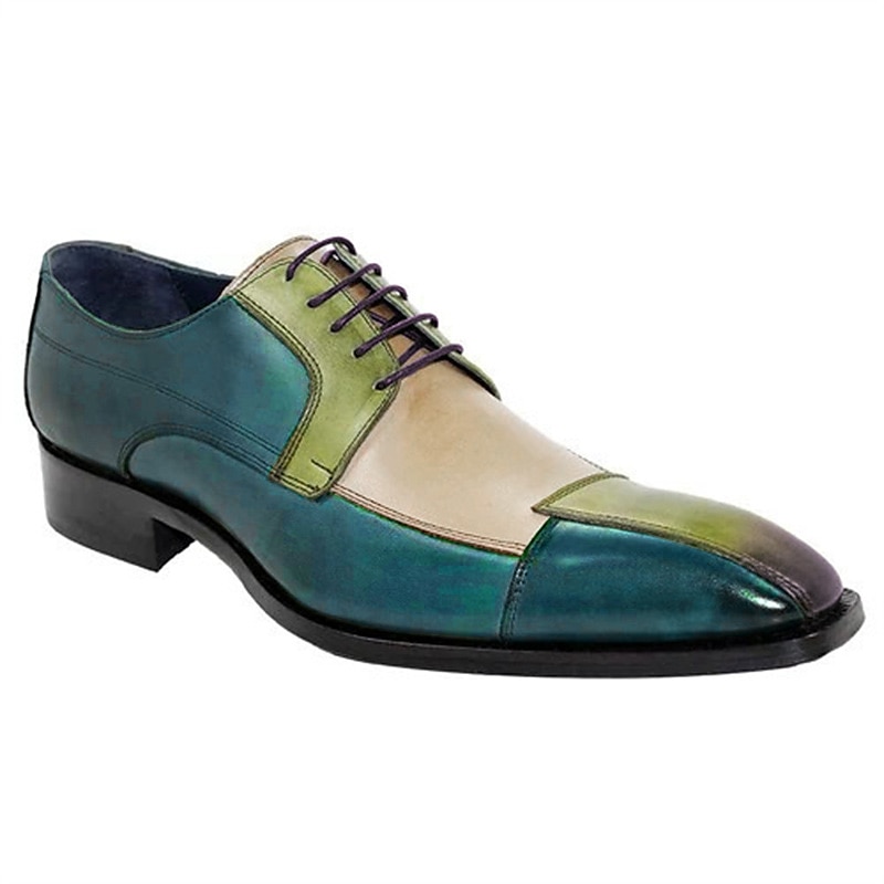 scarpe oxford da uomo in similpelle sfumata – design dipinto a mano, scarpe eleganti con lacci, perfette per le occasioni speciali del 2025 a $54.99 –P8