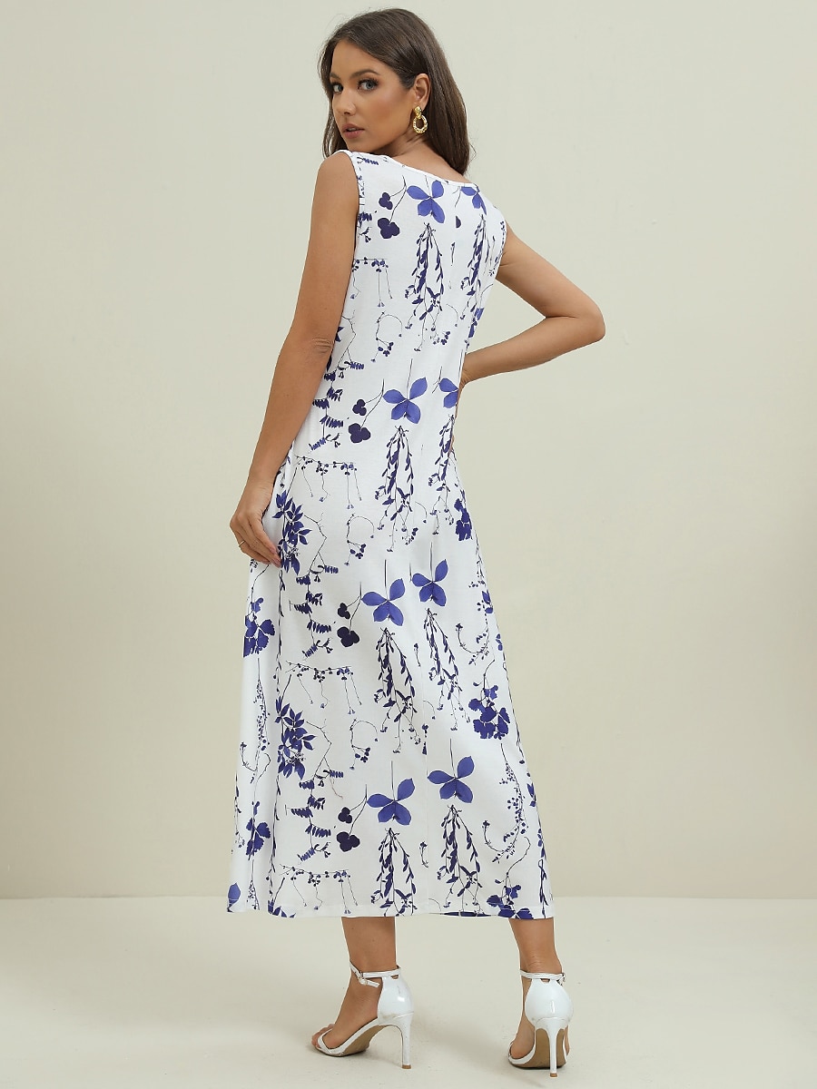 Women's Midi Dress Two Piece Dress Set Casual Dress Print Dress Daily Vacation Fashion Elegant Pocket Print Crew Neck Half Sleeve Floral Regular Fit Black Navy Blue Green Summer Spring S M L XL XXL 2025 - $46.99 –P2