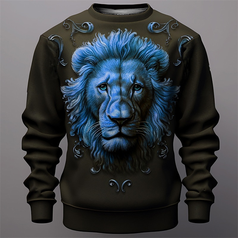 Men's Graphic Lion Sweatshirts Golf Pullover Sweatshirt Long Sleeve Sweatshirt Crew Neck Fashion Daily Casual 3D Print Streetwear Vacation Holiday Print Spring &  Fall 2026 - €29.99 –P2