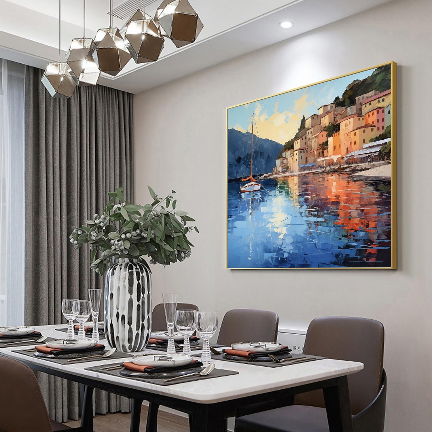 Handmade Oil Painting Canvas Wall Art Decor Original sailboat art Home Decor With Stretched FrameWithout Inner Frame Painting 2025 - $147.99 –P15