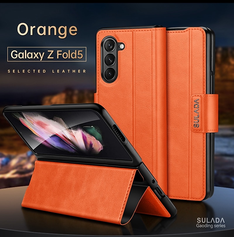 Phone Case For Samsung Galaxy Z Fold 6 Z Fold 5 Z Fold 4 Z Fold 3 Z Fold 2 Back Cover with Stand Holder Magnetic Shockproof Retro TPU PU Leather 2025 - $29.99 –P18