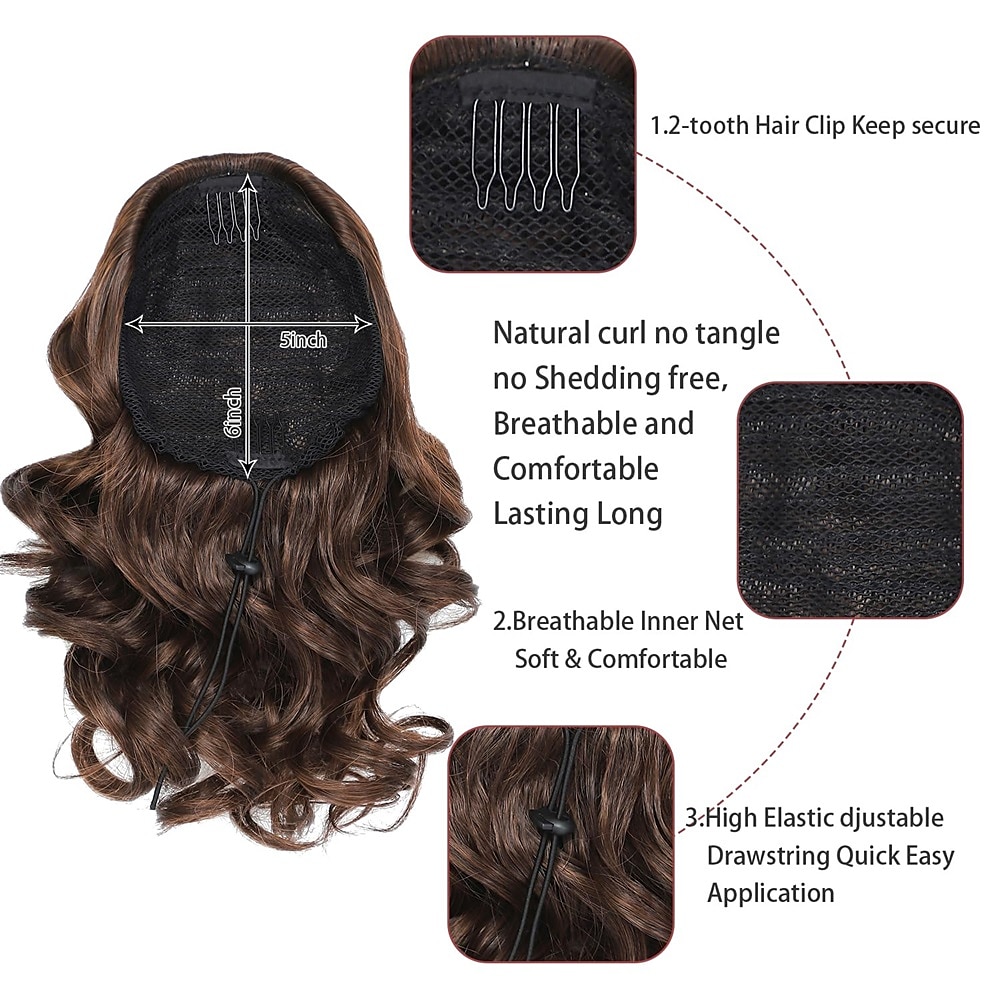 Short Ponytail Extension10 inch Wavy Drawstring Ponytail with Clip in Hairpieces Synthetic Short Drawstring Pony Tail for Women 2025 - $13.49 –P3