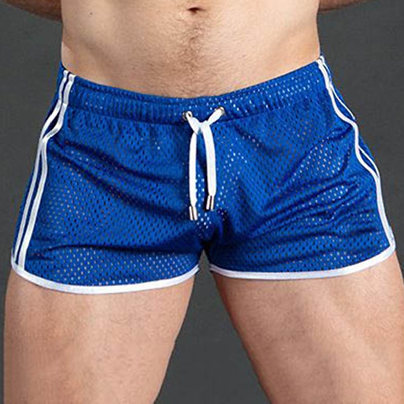 Men's Shorts Sunday Shorts Sports Going out Weekend Running Casual Drawstring Elastic Waist Striped Knee Length Gymnatics Activewear Black White Micro-elastic 2025 - $15.49 –P4
