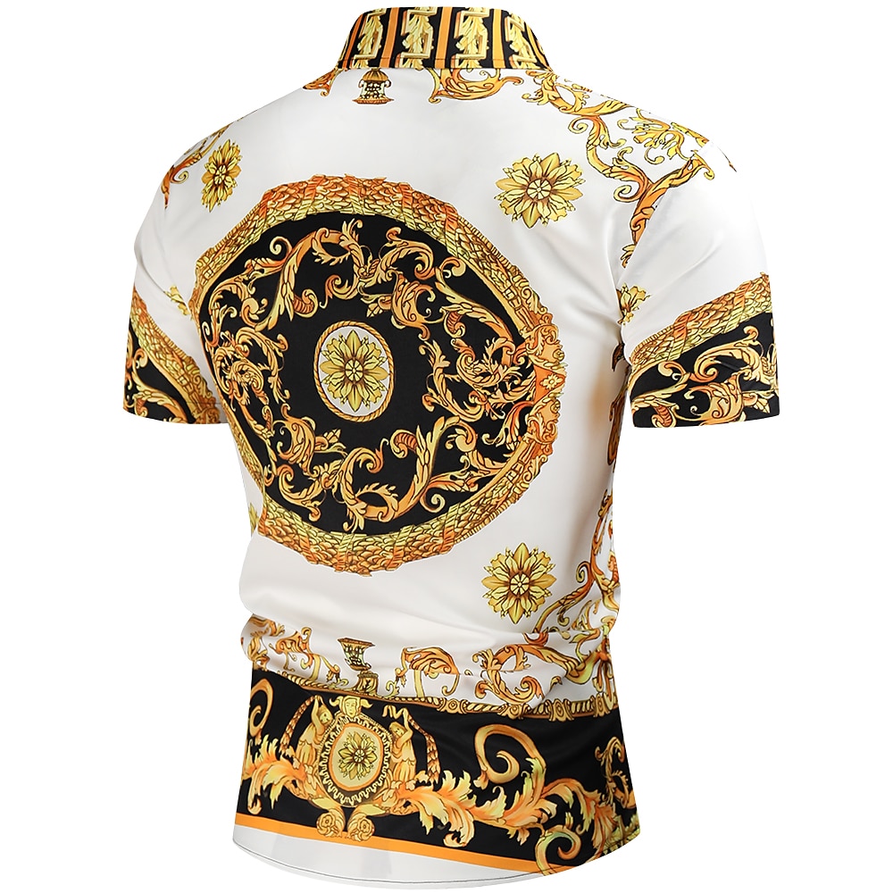 Homme Chemise Chemise de bal Noir Blanche Rouge bleu marine Géométrique Col Classique Eté Vacances Plage Vêtement Tenue Imprimer de 2025 ? $17.49 –P2
