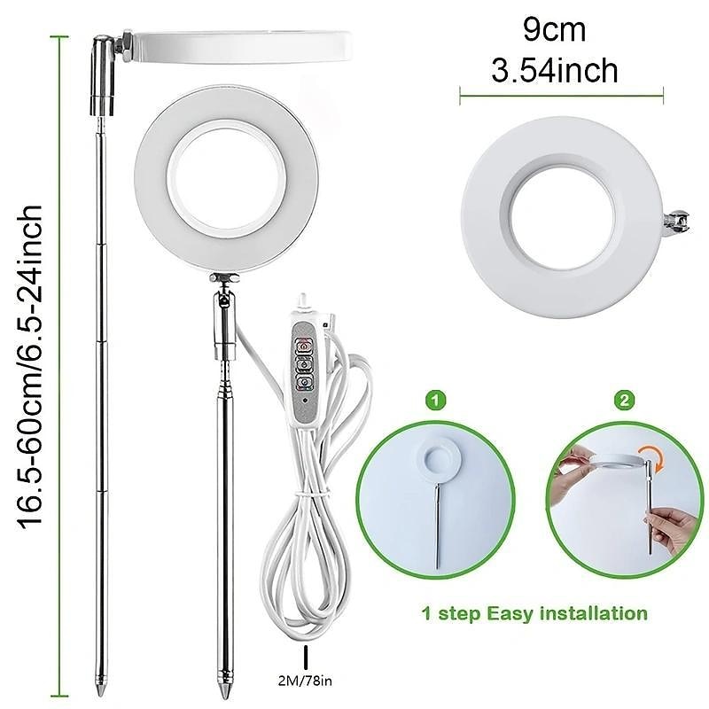 élèvent des lumières pour les plantes d'intérieur led lumière de plante à spectre complet uv rouge bleu hauteur réglable élèvent la lumière avec 3 luminosité dimmable avec minuterie pour petites de 2025 ? $13.99 –P4