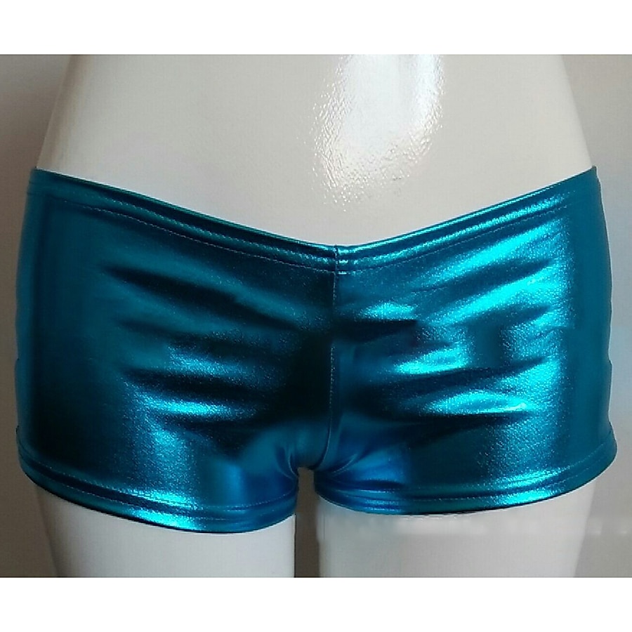 Metaliczne Lata 80 Błyszczący patent na lateks Krótkie spodnie Skóra PU Bodycon Jednokolorowe Strój na bal maskowy Damskie Bal maskowy Impreza Wieczór panieński Parada równości Dla dorosłych Szorty 2026 - $15.99 –P24
