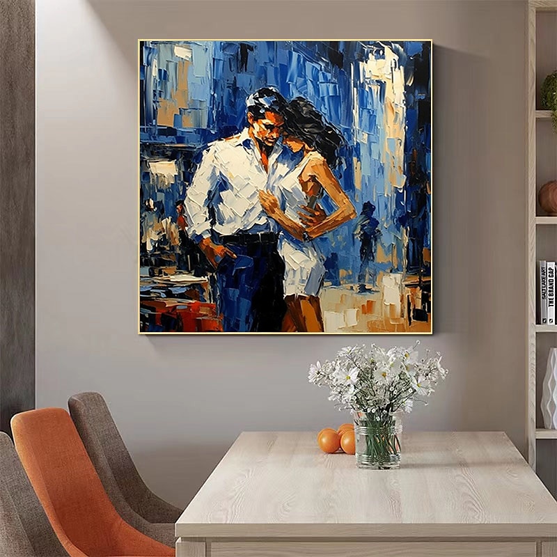 tango canvas väggkonst handmålad oljemålning romantik dans väggkonst romantik par väggkonst dans par canvas för heminredning utan ram 2025 - $116.99 –P11