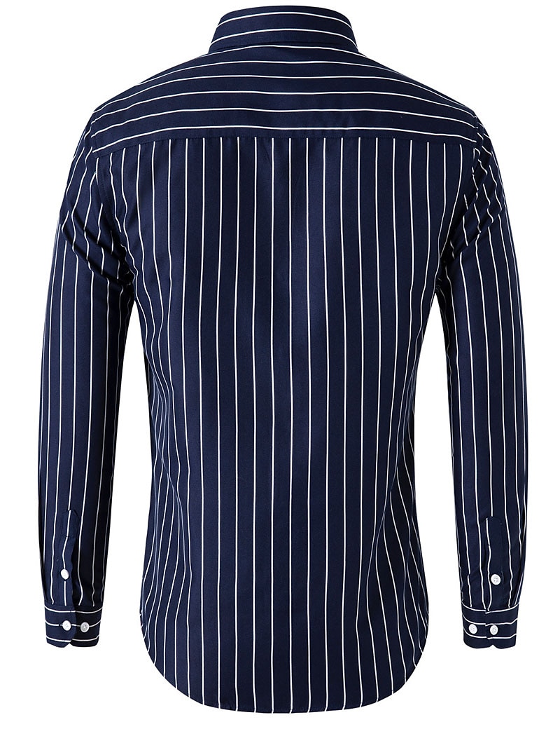 Men's Shirt Dress Shirt Button Down Shirt Black White Red Long Sleeve Stripes Lapel Spring &  Fall Office & Career Wedding Party Clothing Apparel 2025 - $21.99 –P4