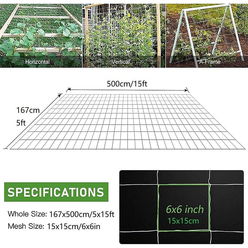 2025年 トレリスネット 頑丈な園芸植物 トレリスネット つる植物用 屋外屋内 豆用栽培ネット トマト エンドウ豆 カボチャの花  コレクション – $13.99 –P2