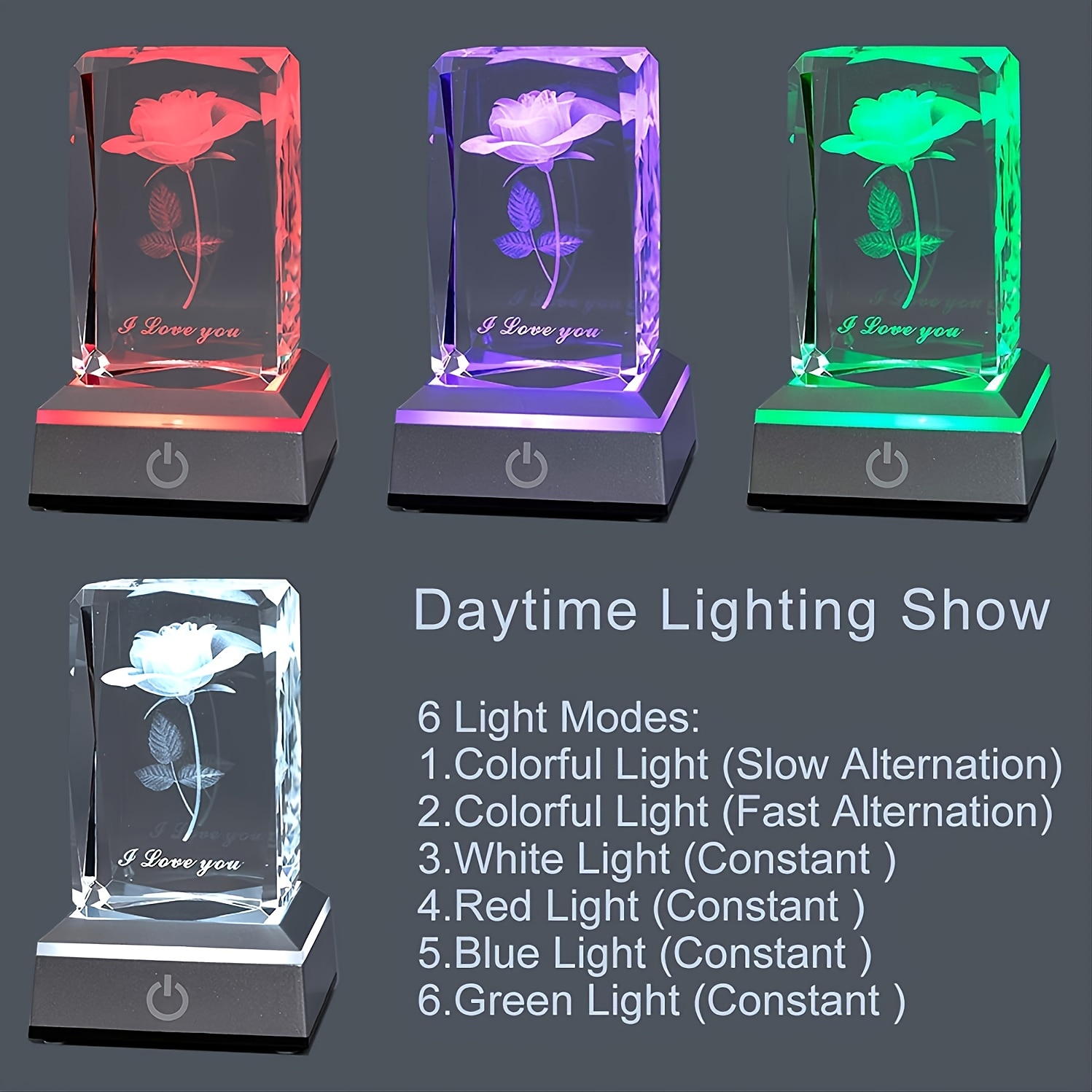 1pc 3D Rose Crystal Ball with LED Color Lamp, Romantic I Love You Roses Night Light, Thanksgiving Christmas Day, Mother's Day, Birthday Gifts for Girlfriend, Wife, Mother or Friendship, Valentines 2025 - $26.99 –P6