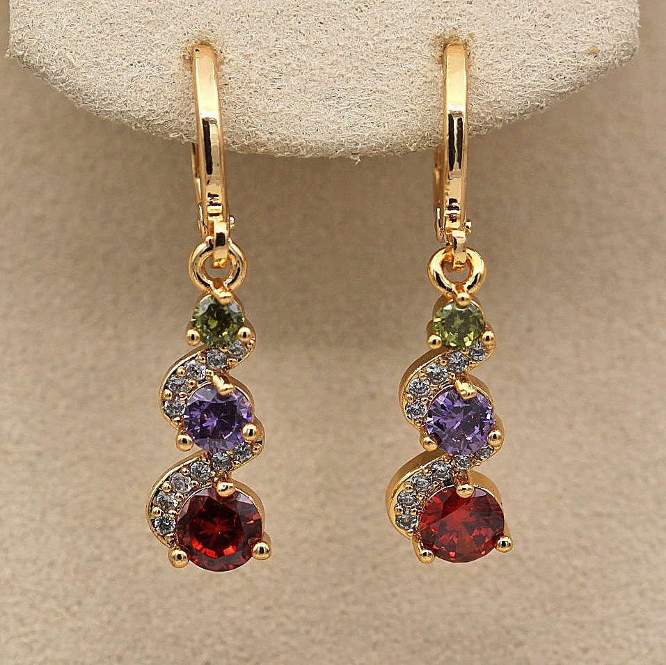 Mujer Pendientes colgantes Pendiente Estilo retro Alegría Elegante Vintage Moda Lujo Dulce Aretes Joyas Rojo claro / Verde / Arco Iris Para Boda Víspera de Todos los Santos Regalo 1 Par 2025 - $12.99 –P1