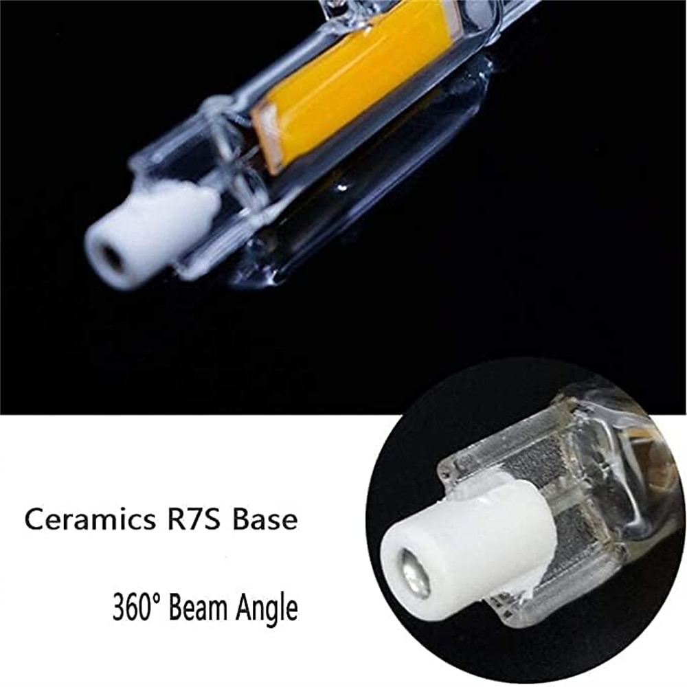 2025年 78mm r7s LED 電球 5/10w 50w/70w ハロゲン相当ダブルエンド j ベース 360 ビーム角 220v 調光可能 3000k 温白色/6000w ホワイト 風景ライト用 (2 個) コレクション – $26.99 –P4