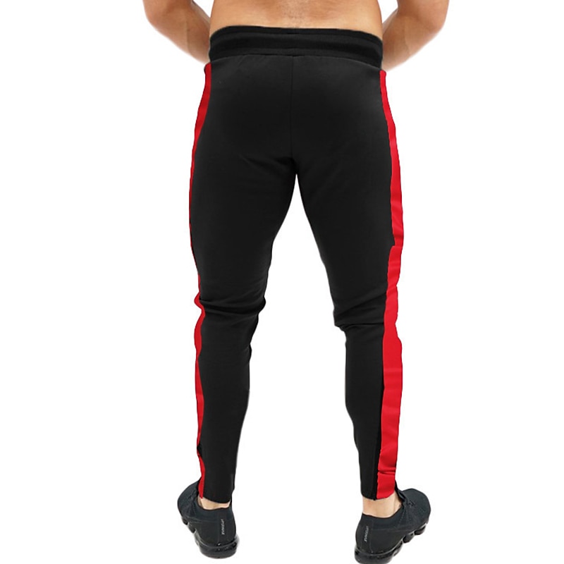 Men's Trousers Track Pants Jogging Pants Outdoor Athleisure Daily Sports Soft Comfortable Pocket Drawstring Elastic Waist Color Block Full Length Fashion Casual Activewear Wine Red Black Micro-elastic 2025 - €10.99 –P11