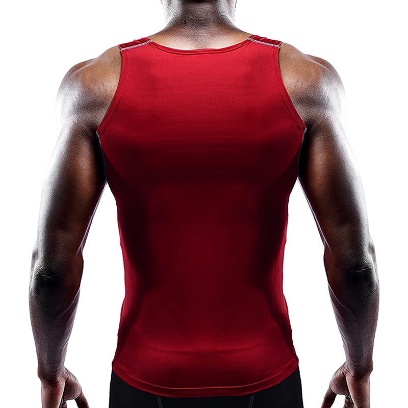 Pánské Gymnastická košile Kompresní nádrž Fitness Tank Pánské topy Tričkový Bez rukávů Sporty a outdoor Dovolená Jdeme ven Běžné / Denní Posilovna Rychleschnoucí Prodyšné Měkké Bez vzoru Černá Bílá 2025 - $12.99 –P8