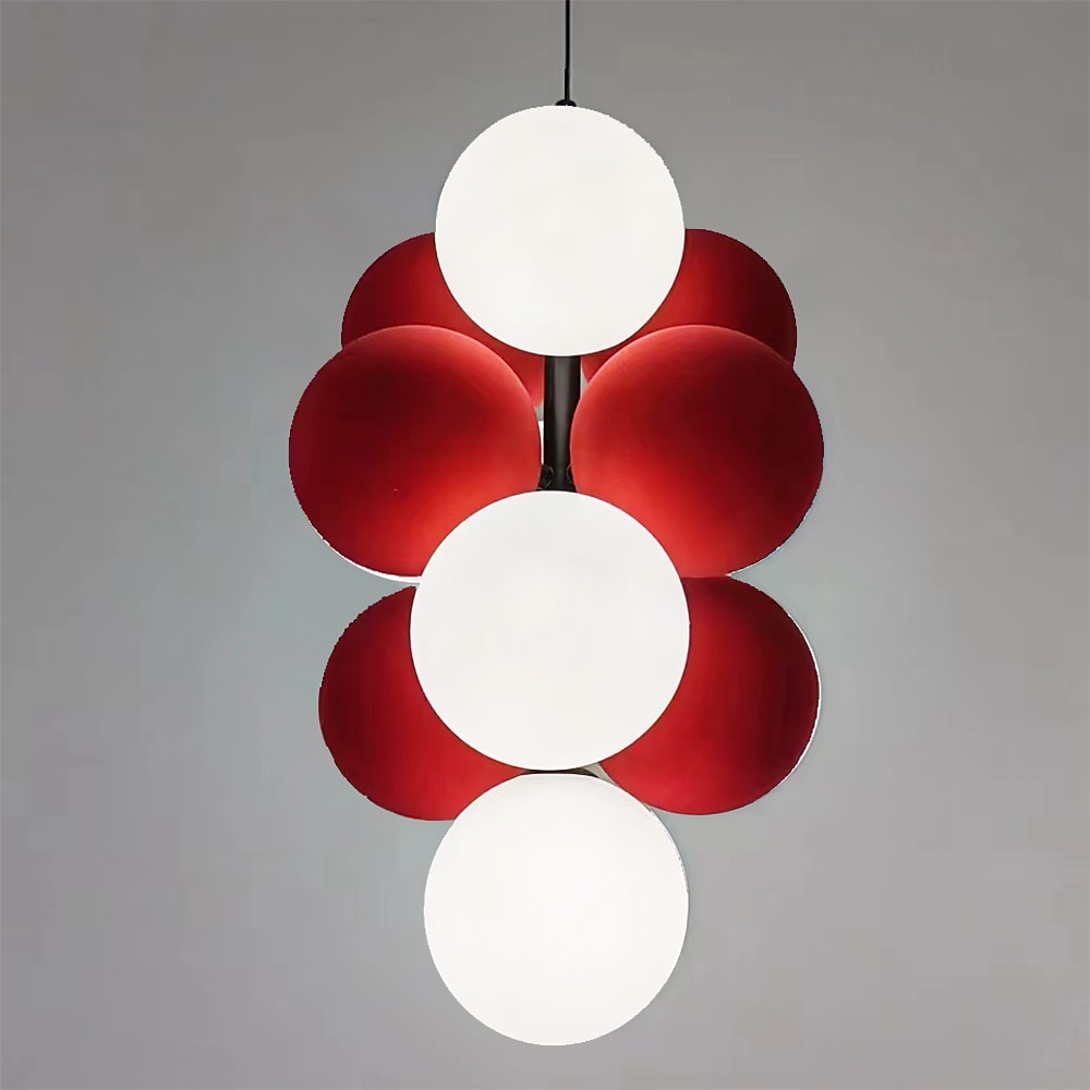 Artistic Style Velvet FabricPVC Simple Found Ball Molecular Pendant Lamp Bedroom Bedside Restaurant Pendant Lamp Creative Molecular Round Ball Pendant Lamp 2025 - $399.99 –P12