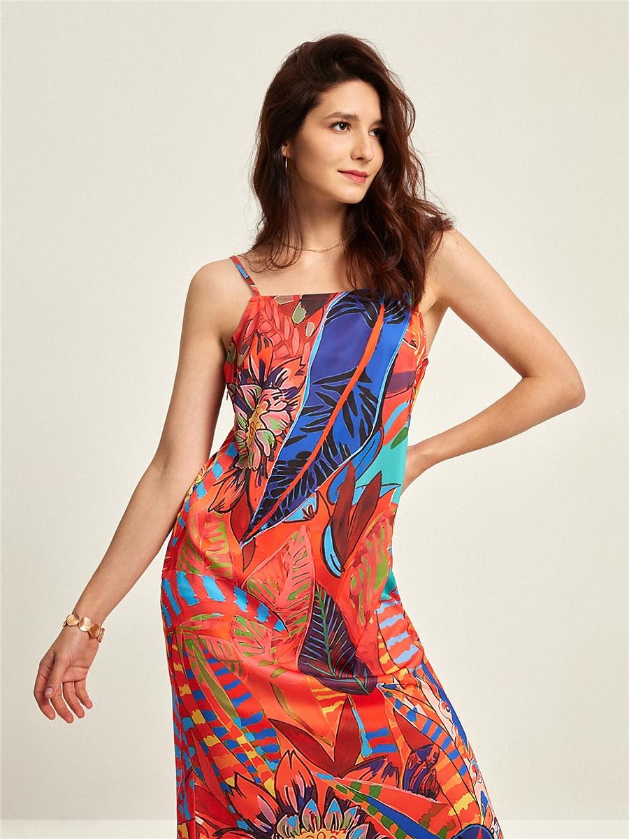 robe longue de vacances à la mode d'été à imprimé tropical de 2025 ? $61.99 –P3