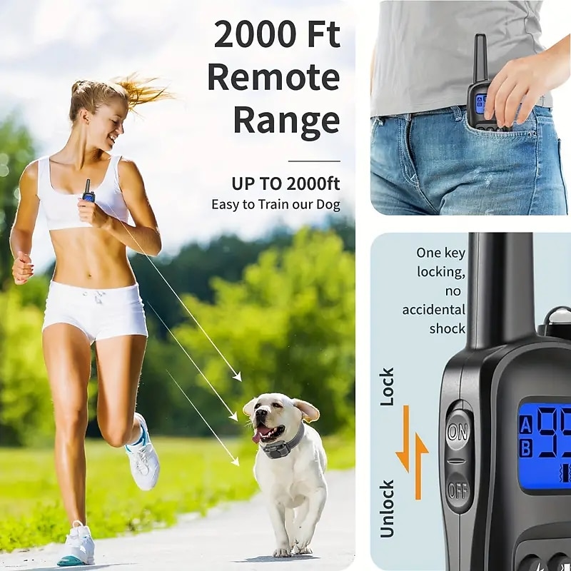 Dog Training Collar No Shock 2000ft Range Vibrating Dog Collar IPX7 Waterproof Vibration Collar For Dogs No Shock/Prong Dog Collar With Remote For 11-110 Lbs All Breeds 2026 - $56.99 –P5