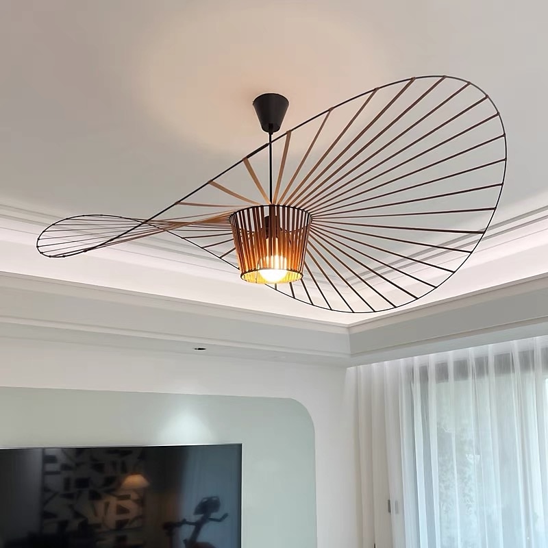 pendellampe vintage stue lysekrone pendellampe 60cm led vertigo lampe pendellampe laget av glassfiber / polyuretan e27 for lampeskjerm, restaurant, bar, kafé, svart 110-240v 2025 - $279.99 –P10