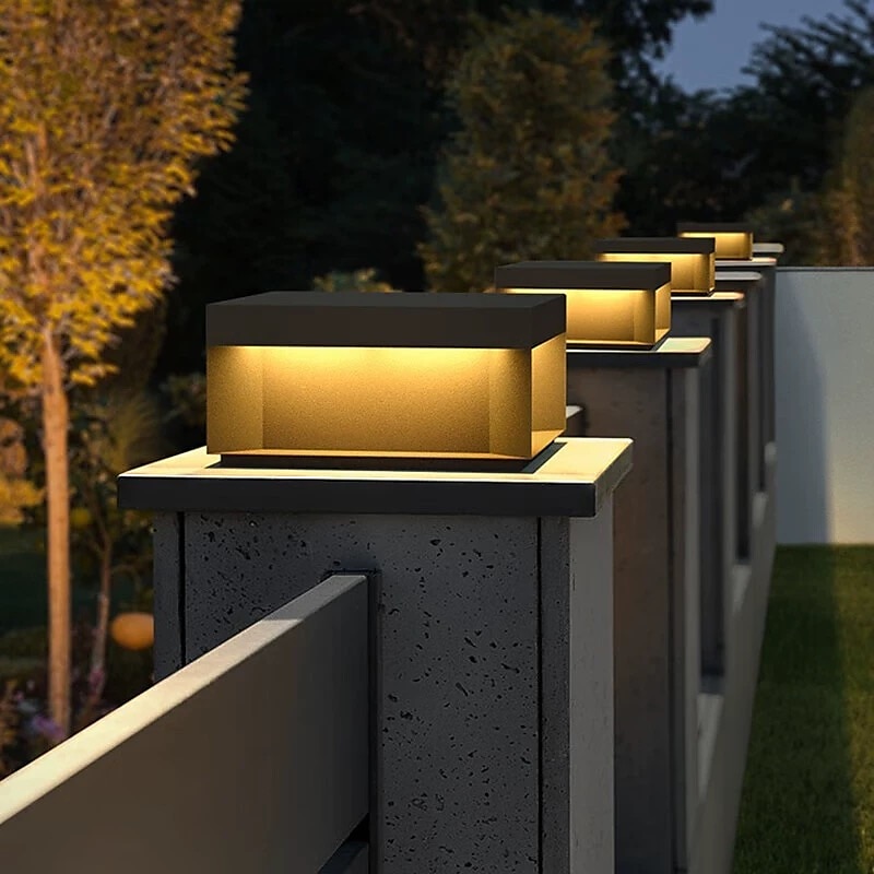 luci per pali esterni retro luci per recinzione a LED per esterni per patio decorazione del giardino luci per recinzione bianco caldo acciaio inossidabile nero pilastro esterno 110-240v del 2025 a $282.09 –P4