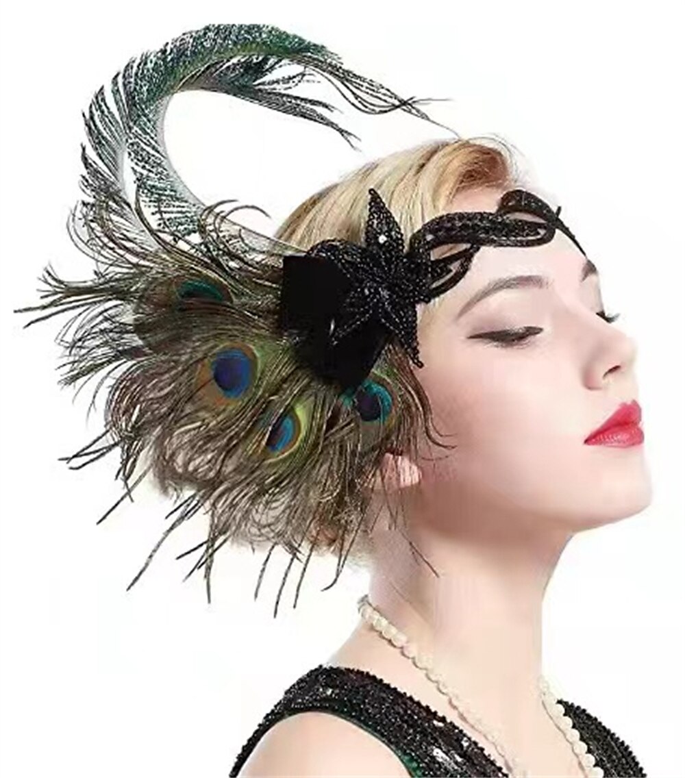 Fejfedők Flapper fejpánt Tollak fejpánt Retró 1920-as évek Ötvözet Kompatibilitás A nagy Gatsby Jelmez Farsang Női Jelmez ékszerek Divatékszer 2025 - $17.49 –P1