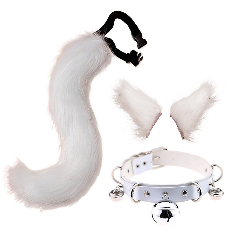 Simulated Plush Beast Ears Halloween Set Beast Tail Jewelry Cos Fox Ear Hair Clip Mantra Exhibition Prop Accessories 2025 - $29.99 –P1