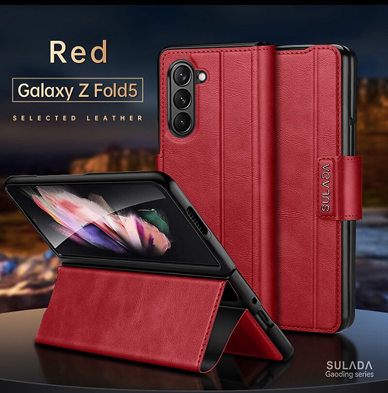 Phone Case For Samsung Galaxy Z Fold 6 Z Fold 5 Z Fold 4 Z Fold 3 Z Fold 2 Back Cover with Stand Holder Magnetic Shockproof Retro TPU PU Leather 2025 - $29.99 –P17