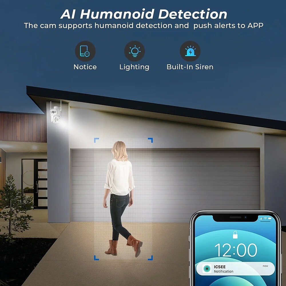 DIDSeth 8MP 4K Wifi PTZ Camera Dual-Lens Video Surveillance Protection Ai Human Monitor Night Vision Outdoor Security CCTV Cam 2025 - $71.99 –P4