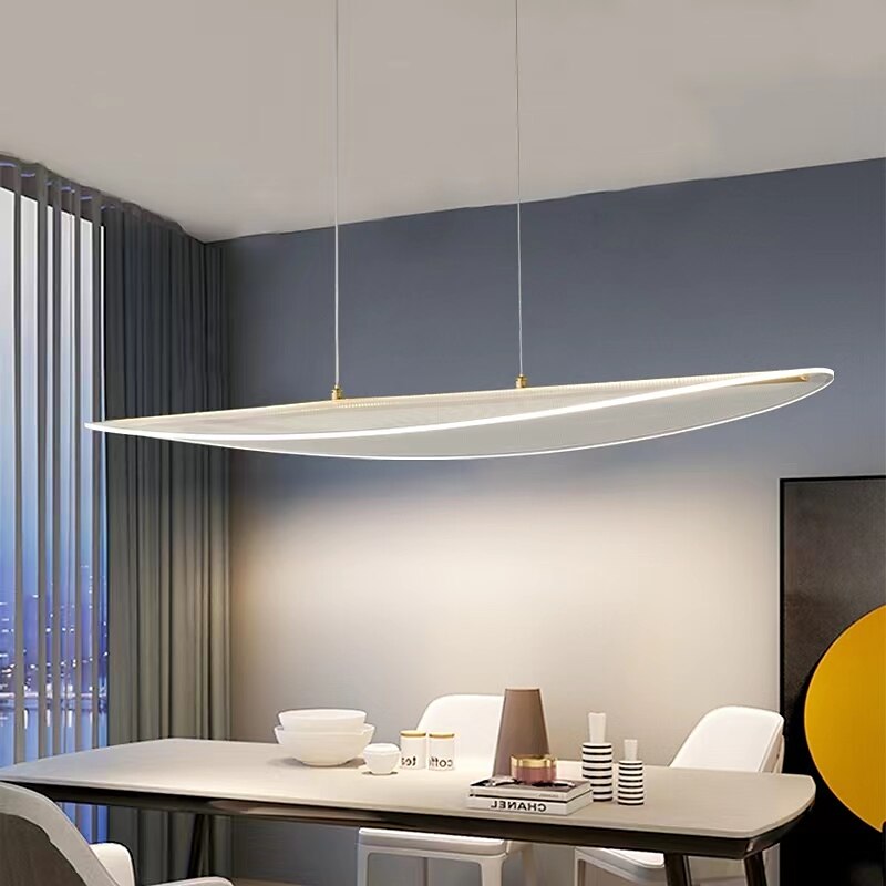 Lampada a sospensione per isola cucina, lampada a sospensione in acrilico ultrasottile, lampada a sospensione in metallo dorato, moderne lampade a sospensione a LED da 40 W, semplice lampadario lungo del 2025 a $344.09 –P3
