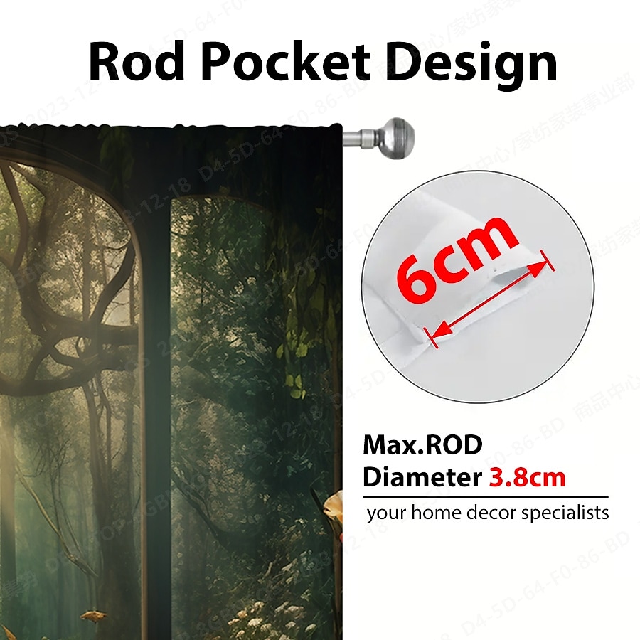2 paneler landskap skog gardin draperier mörkläggningsgardin för vardagsrum sovrum kök fönster behandlingar värmeisolerat rum mörkläggning 2025 - $41.99 –P10
