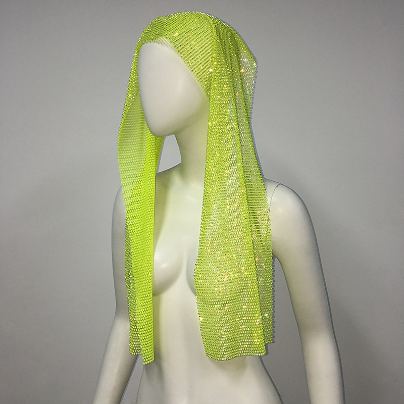Strass a rete trasparente Avvolgimento della testa sciarpa sciarpa Metallico Brillanti Sensuale Poliestere Per Da discoteca Cosplay Carnevale Per donna Bigiotteria Gioielleria di moda del 2025 a $24.99 –P20