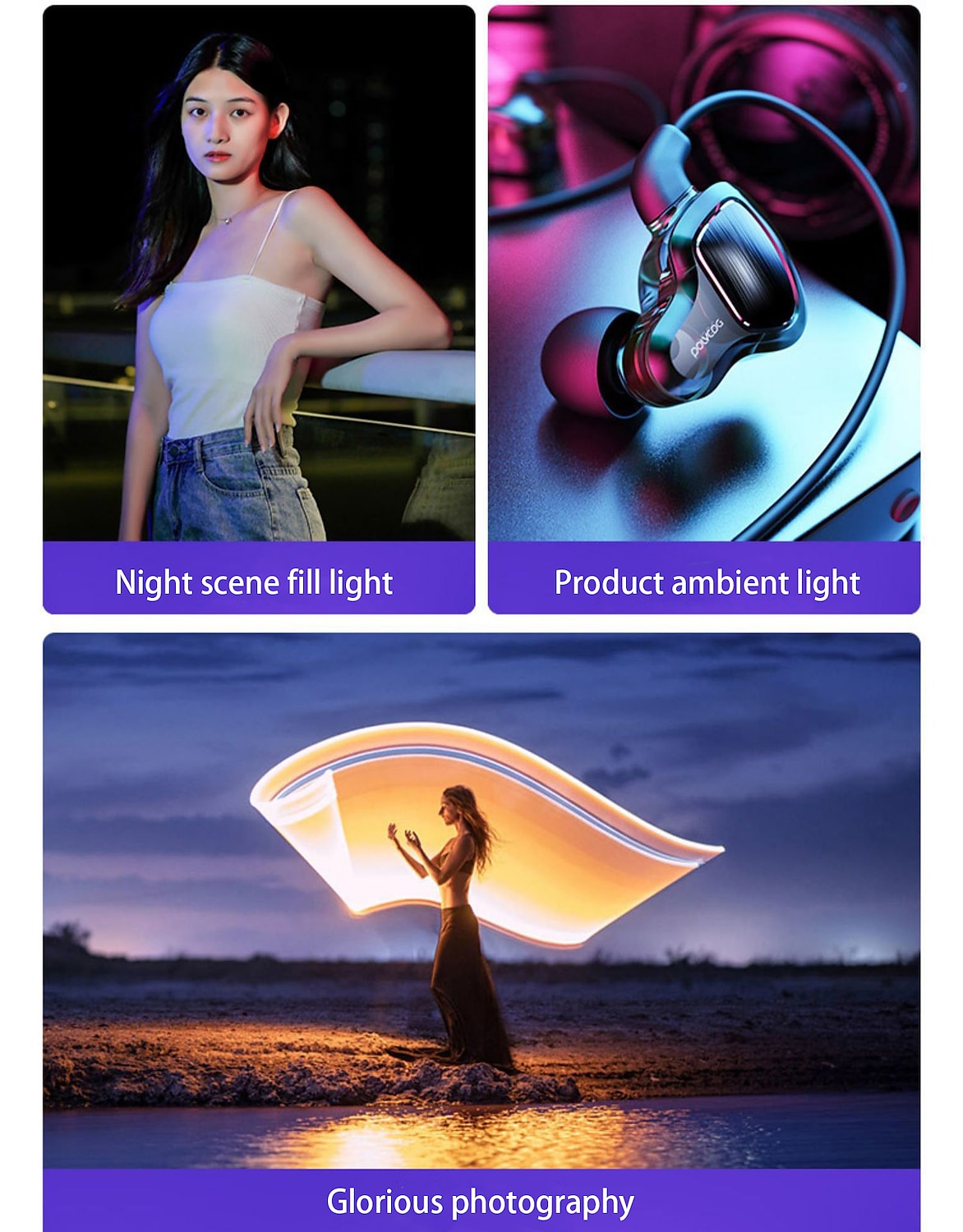 Lumière de bâton de caméra RVB, éclairage portatif, prise de photo portable, prise de vue vidéo, lumière de remplissage, lumière d'ambiance de salle de diffusion en direct intérieure de 2025 ? $40.99 –P1