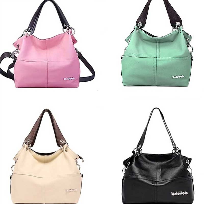 Women's Casual Canvas Handbag with Leather Straps – Versatile Large-Capacity Shoulder Bag for Everyday Use 2025 - $19.99 –P1