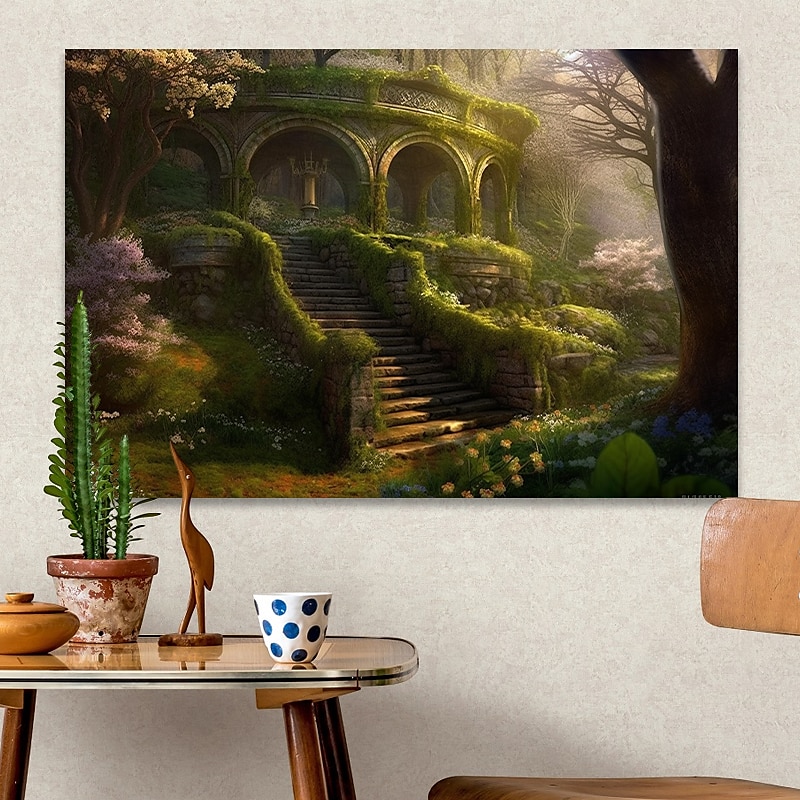 Toile d'art mural de paysage, imprimés et affiches de grotte d'arbre merveilleux, peinture en tissu décoratif pour salon, images sans cadre de 2025 ? $17.49 –P12