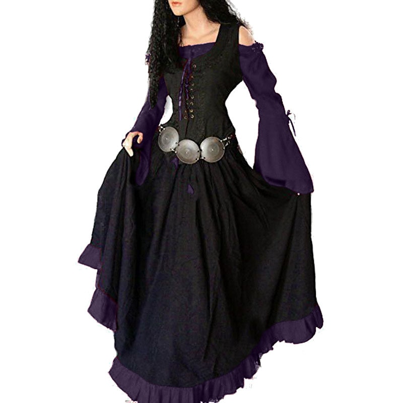 Kostymer i middelalderstil Renessanse Cocktail Kjole Cosplay kostyme Ballkjoler Ren Faire Viking Outlander Store størrelser Dame Keltisk Halloween Karneval Maskerade Fest LARP Ren Faire Voksne Kjole 2025 - $47.99 –P6