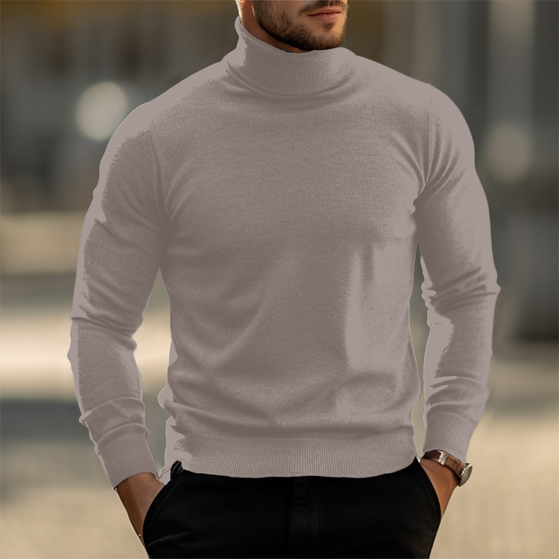 Per uomo Maglione di Natale Maglioni di Natale Dolcevita Maglione per le feste Maglione A Coste Maglia Top Regolari Lavorato a maglia Base Semplice Dolcevita Tenere al Caldo Moderno Contemporaneo del 2026 a $20.99 –P14