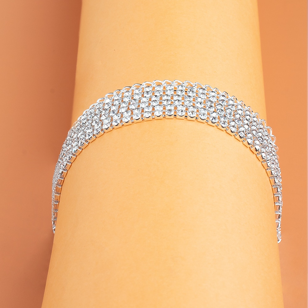Choker ketting Lichaamsketting Цепочка для тела Elegant en luxueus Glitter Sexy Strass Legering Voor Schijf Cosplay Carnaval Dames Kostuum juwelen Mode-sieraden 2026 - $11.49 –P5