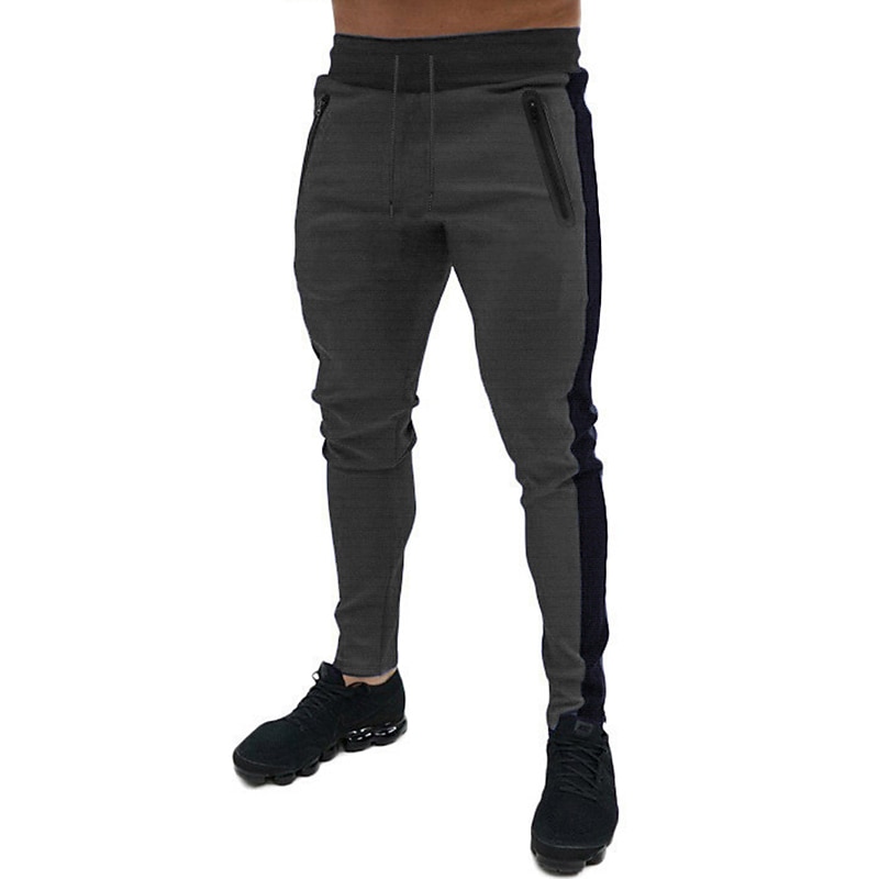 Men's Trousers Track Pants Jogging Pants Outdoor Athleisure Daily Sports Soft Comfortable Pocket Drawstring Elastic Waist Color Block Full Length Fashion Casual Activewear Wine Red Black Micro-elastic 2025 - €10.99 –P18