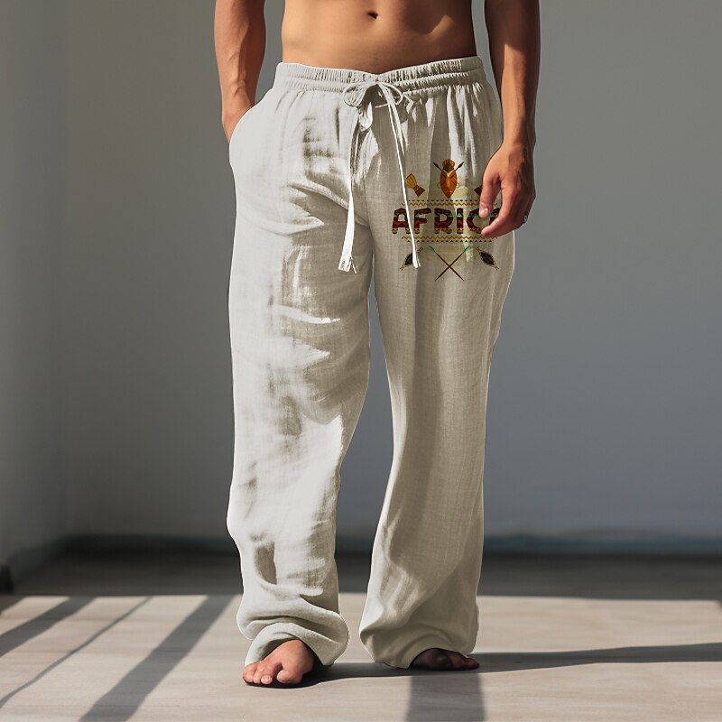 Herren Grafik Ethik / Afrikanisch Hosen Hose Mittlere Taille Lässig Urlaub Alltagskleidung Ausgehen Frühling Herbst Schwarz Weiß Grün 2025 - $25.99 –P5