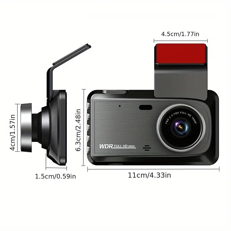 2025年 4 インチダッシュカム車 dvr 24h hd 1080p ダッシュカメラデュアルレンズビデオレコーダー 1080p ブラックボックスサイクルドライブレコーダーミラードライブレコーダー  コレクション – $45.99 –P8