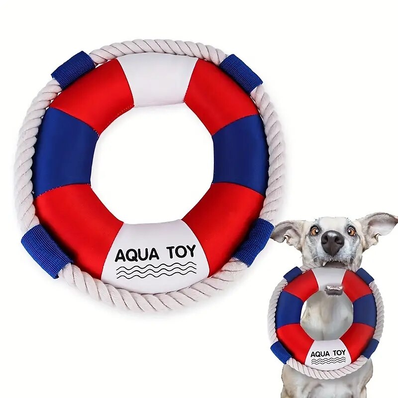 1pc Life Ring Design Pet Grinding Teeth Squeaky Plush ToyDurable Chew Toy For Dog Interactive Supply 2025 - $18.49 –P1