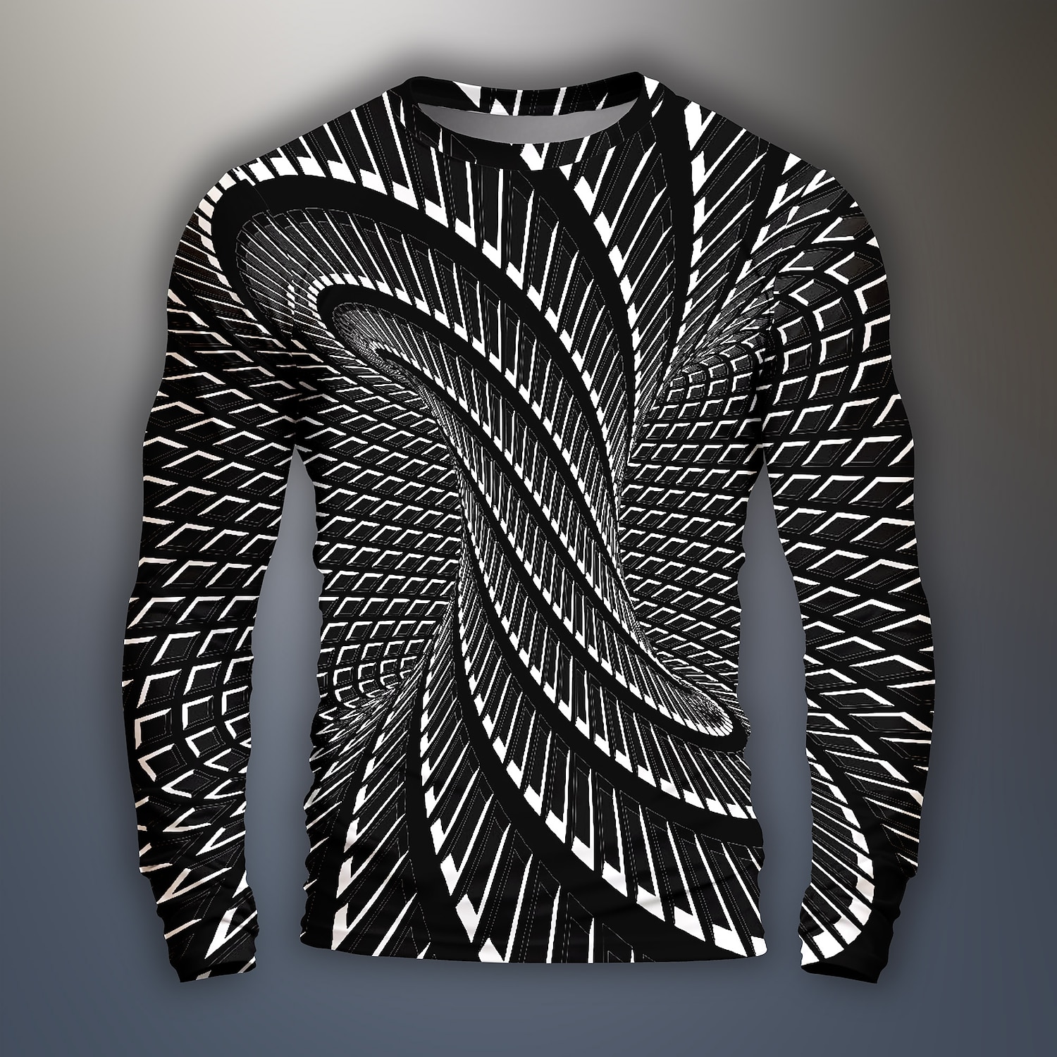 Men's Graphic Optical Illusion Geometic Visual Deception Funny T Shirts Long Sleeve T shirt 3D Print Crew Neck Shirt Daily Designer Artistic Carnival Party Casual Black Yellow Blue Spring &  Fall 2025 - $19.99 –P10