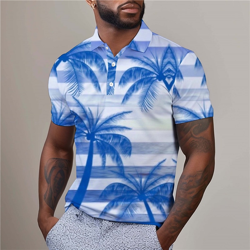 Kentucky Derby Miesten Havaijilaiset poolopaidat Golfpaita Lyhythihainen Poolopaidat Kauluspaidat Vapaa-aika Ranta-asut Lomavaatteet Trooppiset vaatteet Juhla-asut Napit 3D-tulostus Kesä Järven 2025 - $22.99 –P2